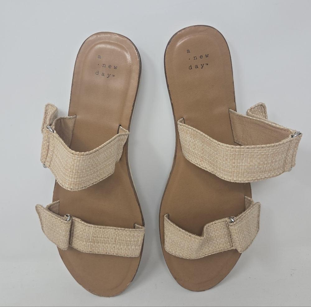 A New Day Slip on Flat Open Toe Sandals Women's Size 9 1/2